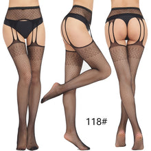 Load image into Gallery viewer, Woman Sexy Lingerie Pantyhose Erotic Stockings Mesh Open Crotch Fishnet
