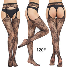Load image into Gallery viewer, Woman Sexy Lingerie Pantyhose Erotic Stockings Mesh Open Crotch Fishnet
