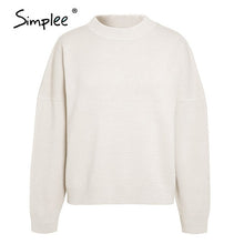 Load image into Gallery viewer, Simplee Women geometric khaki knitted sweater Houndstooth pullover
