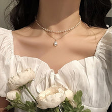 Load image into Gallery viewer, Pearl Bead Chain Choker Necklace
