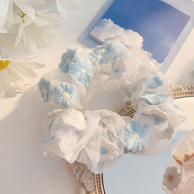 Load image into Gallery viewer, Sweet Embroidery Flowers Mesh Scrunchies Women
