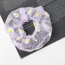 Load image into Gallery viewer, Sweet Embroidery Flowers Mesh Scrunchies Women
