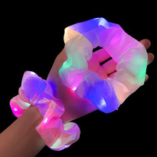 Load image into Gallery viewer, Girls LED Luminous Scrunchies Hairband Ponytail Holder
