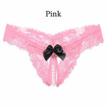 Load image into Gallery viewer, Female Underwear Lace Seamless Thongs Women's Pants Sexy Pearl G-String  Women Crotchless Breathable Sleepwear Summer Cool
