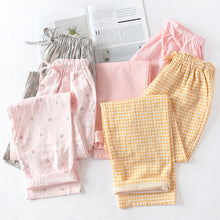 Load image into Gallery viewer, Spring and Summer Home Pants Cotton Double Gauze Pajamas
