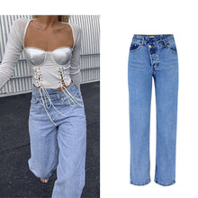 Load image into Gallery viewer, New High Waist Irregular Denim Female Flare Jeans
