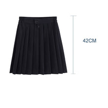 Load image into Gallery viewer, Elastic Waist Japanese Student Girls School Uniform Solid Color Suit Pleated Skirt
