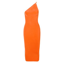 Load image into Gallery viewer, BEAUKEY Autumn Sexy Women White Bandage Dress Bodycon Hot Pink One Shoulder Backless Elastic Elegant Party Celebrity Vestido XL
