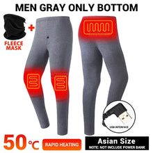 Load image into Gallery viewer, Winter Heated Underwear USB Battery Powered Fleece Thermal Heating
