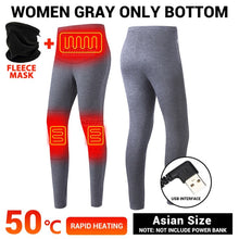 Load image into Gallery viewer, Winter Heated Underwear USB Battery Powered Fleece Thermal Heating
