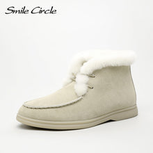 Load image into Gallery viewer, Smile Circle Women Snow Boots Natural fur Genuine Leather are Comfortable
