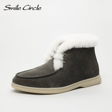 Load image into Gallery viewer, Smile Circle Women Snow Boots Natural fur Genuine Leather are Comfortable
