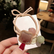 Load image into Gallery viewer, Women Hair Ropes Big Crystal Pearl Band for Fashion
