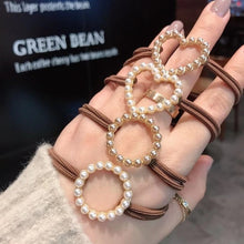 Load image into Gallery viewer, Women Hair Ropes Big Crystal Pearl Band for Fashion
