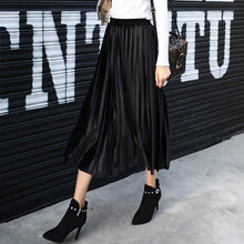 Load image into Gallery viewer, Pleated Long Skirt Women  Korean Velvet High Waist
