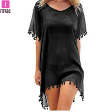 Load image into Gallery viewer, Chiffon Tassels Beach Wear Swimsuit Cover Up
