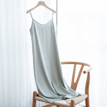 Load image into Gallery viewer, Fashion High Quality Women's Dress Summer Spaghetti Satin Long Woman Dress Very Soft Smooth Plus Size S-4XL M30262
