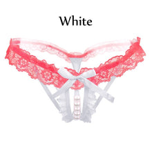 Load image into Gallery viewer, Female Underwear Lace Seamless Thongs Women's Pants Sexy Pearl G-String  Women Crotchless Breathable Sleepwear Summer Cool
