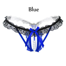 Load image into Gallery viewer, Female Underwear Lace Seamless Thongs Women's Pants Sexy Pearl G-String  Women Crotchless Breathable Sleepwear Summer Cool
