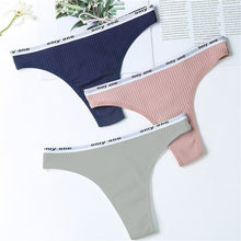 Load image into Gallery viewer, Women's Cotton G-String Thong Panties String Underwear Women Briefs Sexy Lingerie Pants Intimate Ladies Letter pink
