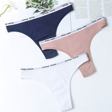 Load image into Gallery viewer, Women's Cotton G-String Thong Panties String Underwear Women Briefs Sexy Lingerie Pants Intimate Ladies Letter pink
