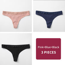 Load image into Gallery viewer, Women's Cotton G-String Thong Panties String Underwear Women Briefs Sexy Lingerie Pants Intimate Ladies Letter pink
