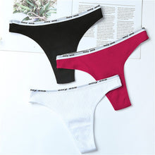 Load image into Gallery viewer, Women's Cotton G-String Thong Panties String Underwear Women Briefs Sexy Lingerie Pants Intimate Ladies Letter pink
