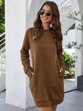Load image into Gallery viewer, Leosoxs O Neck Long Sleeve Women's Sweatshirt Dress
