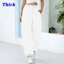 Load image into Gallery viewer, Women Baggy Gray Sports Jogging Pants Wide Leg Oversized Streetwear
