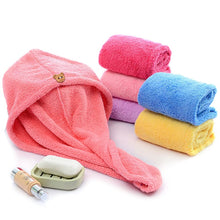 Load image into Gallery viewer, Girl's Hair Drying Hat Quick-dry Hair Towel Cap Hat Bath Hat Microfiber Solid Towel Cap Super Absorption Turban Hair Dry Cap
