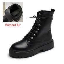 Load image into Gallery viewer, Rimocy PU Leather Ankle Boots Fashion Motorcycle Platform Botas
