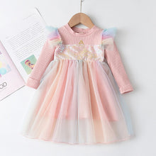 Load image into Gallery viewer, Menoea Toddler Girl Spring Dress Solid Color Baby Girls Turtleneck
