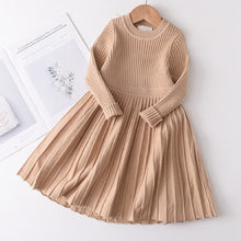 Load image into Gallery viewer, Menoea Toddler Girl Spring Dress Solid Color Baby Girls Turtleneck

