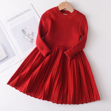 Load image into Gallery viewer, Menoea Toddler Girl Spring Dress Solid Color Baby Girls Turtleneck
