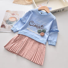 Load image into Gallery viewer, Menoea Toddler Girl Spring Dress Solid Color Baby Girls Turtleneck
