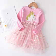 Load image into Gallery viewer, Menoea Toddler Girl Spring Dress Solid Color Baby Girls Turtleneck
