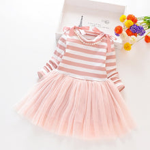 Load image into Gallery viewer, Menoea Toddler Girl Spring Dress Solid Color Baby Girls Turtleneck
