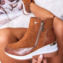 Load image into Gallery viewer, Suede Women Shoes Comfortable Zipper Waterproof Platform Shoes
