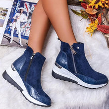 Load image into Gallery viewer, Suede Women Shoes Comfortable Zipper Waterproof Platform Shoes
