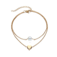 Load image into Gallery viewer, Vienkim Women 2019 Women Anklets Simple Heart Barefoot Crochet Sandals Foot Jewelry Two Layer Foot Legs Bracelet Anklets
