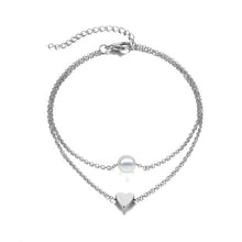 Load image into Gallery viewer, Vienkim Women 2019 Women Anklets Simple Heart Barefoot Crochet Sandals Foot Jewelry Two Layer Foot Legs Bracelet Anklets
