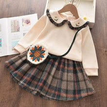 Load image into Gallery viewer, Bear Leader Girls Dress Geometric Pattern Long Sleeve Tutu
