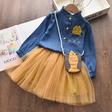 Load image into Gallery viewer, Bear Leader Girls Dress Geometric Pattern Long Sleeve Tutu
