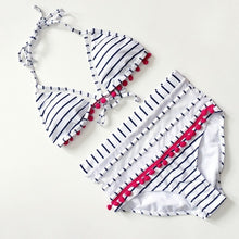 Load image into Gallery viewer, 2021 Sexy Halter Retro Mesh Hollow Out String Biquini Bathing Suit Female Swimsuit High Waist Plus Size Swimwear Women Bikini
