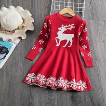 Load image into Gallery viewer, Knitted Chiffon Girl Dress Long Sleeve For Girls
