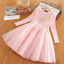 Load image into Gallery viewer, Knitted Chiffon Girl Dress Long Sleeve For Girls
