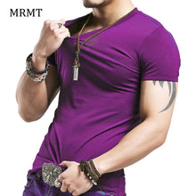 Load image into Gallery viewer, 2021 Brand New Men T Shirt Tops V neck Short Sleeve Tees Men's Fashion Fitness Hot T-shirt For Male Free Shipping Size 5XL
