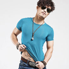 Load image into Gallery viewer, 2021 Brand New Men T Shirt Tops V neck Short Sleeve Tees Men's Fashion Fitness Hot T-shirt For Male Free Shipping Size 5XL
