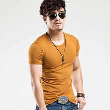 Load image into Gallery viewer, 2021 Brand New Men T Shirt Tops V neck Short Sleeve Tees Men's Fashion Fitness Hot T-shirt For Male Free Shipping Size 5XL
