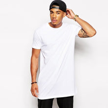 Load image into Gallery viewer, 2021 Brand Men's Cotton Clothing White Long T Shirt Hip Hop Men T-Shirt Extra Long Length Man Tops Tee Long Line Tshirt For Male
